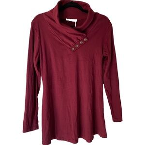 NWT Miusey Long Sleeve Dark Red Top Women’s Size Large EUC